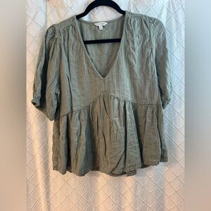 Lucky Brand Sage Green Textured Top